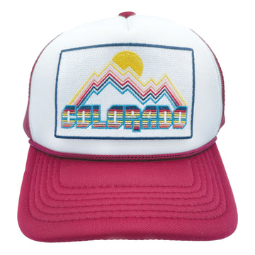 Buy maroon-white Kids' Colorado Trucker Hat - Retro Snapback Youth Hat