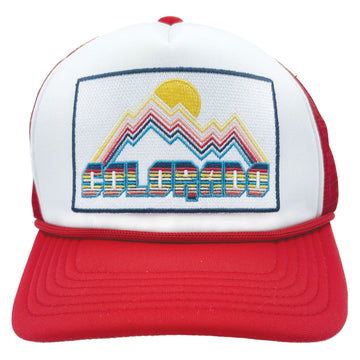 Buy red-white Kids' Colorado Trucker Hat - Retro Snapback Youth Hat