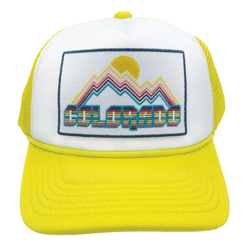 Buy yellow-white Kids' Colorado Trucker Hat - Retro Snapback Youth Hat