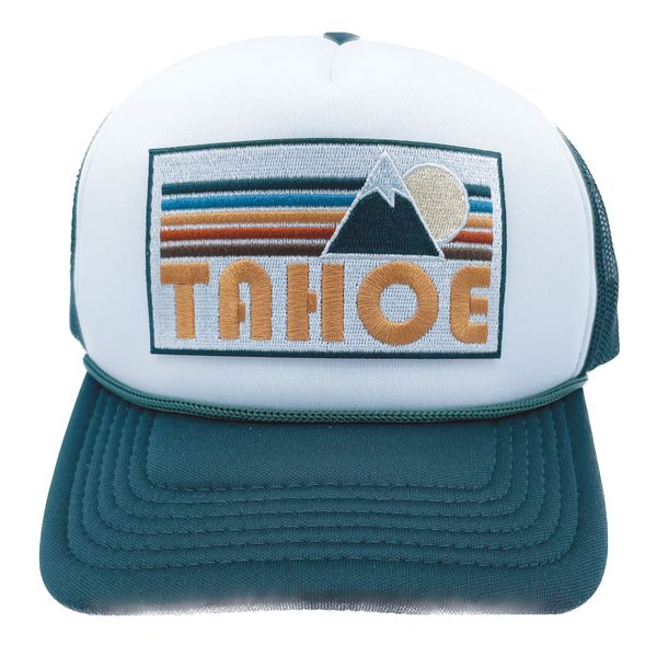 Kid's Lake Tahoe, California Hat (Ages 2-12) - Retro Mountain Snapback Trucker Lake Tahoe Youth Hat / Kid's Hat