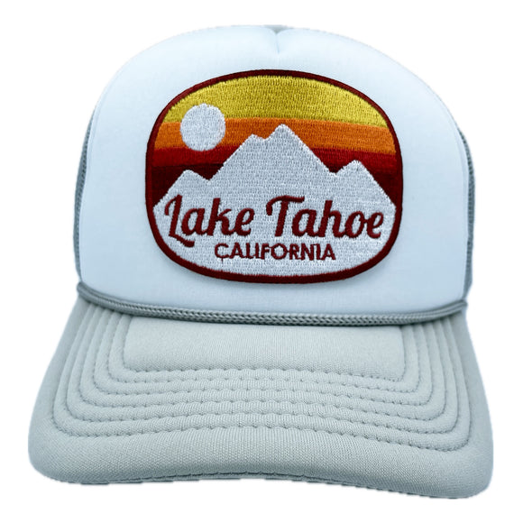 Kid's Lake Tahoe, California Trucker Hat - Retro Mountain Snapback Youth Hat