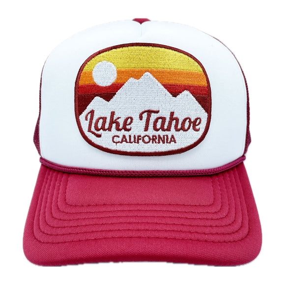 Kid's Lake Tahoe, California Trucker Hat - Retro Mountain Snapback Youth Hat