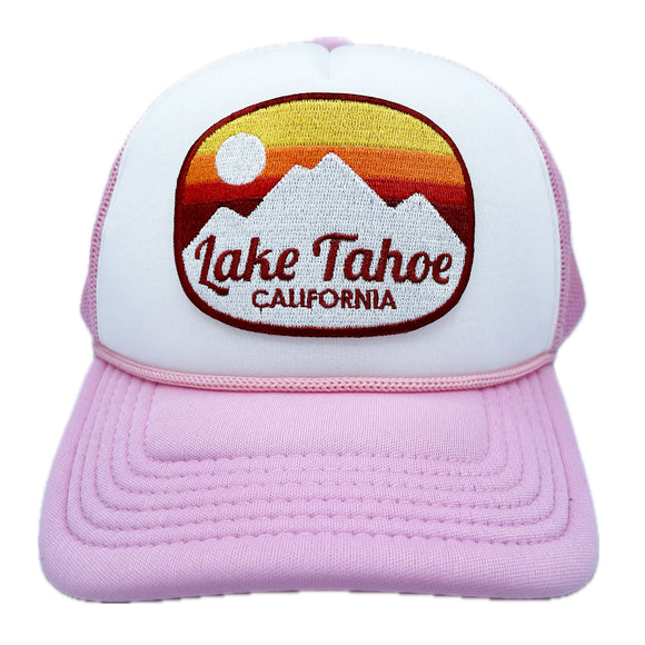 Kid's Lake Tahoe, California Trucker Hat - Retro Mountain Snapback Youth Hat
