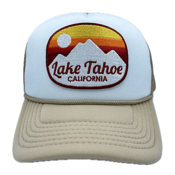 Kid's Lake Tahoe, California Trucker Hat - Retro Mountain Snapback Youth Hat