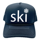 Kid's Ski Snowflake - Retro Snapback Trucker Youth Hat-2