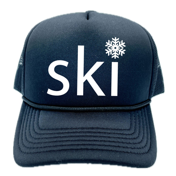 Kid's Ski Snowflake - Retro Snapback Trucker Youth Hat