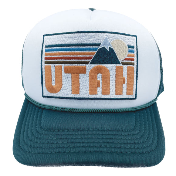 Kids' Utah Trucker Hat - Retro Mountain Snapback Youth Hat