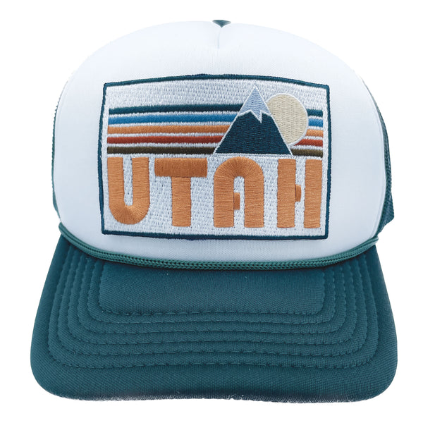 Kid's Utah Hat (Ages 2-12) - Retro Mountain Utah Snapback Trucker Youth Hat / Kid's Hat