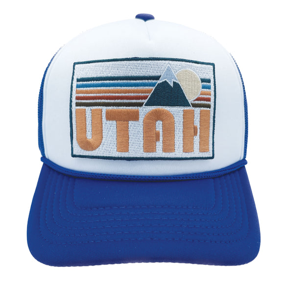 Kids' Utah Trucker Hat - Retro Mountain Snapback Youth Hat