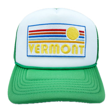 Kid's Vermont Trucker Hat - Retro Sun  Snapback Trucker Youth Hat