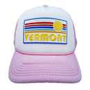 Kid's Vermont Trucker Hat - Retro Sun  Snapback Trucker Youth Hat-6