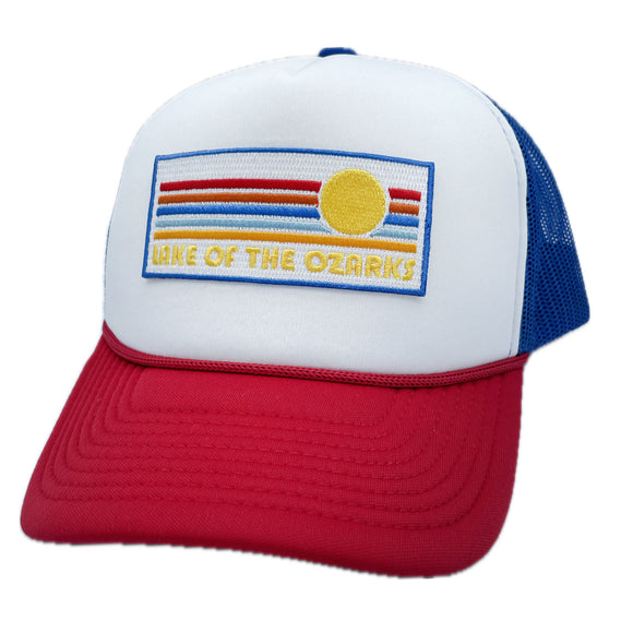 Lake of the Ozarks, Missouri Trucker Hat - Retro Sun Snapback Hat