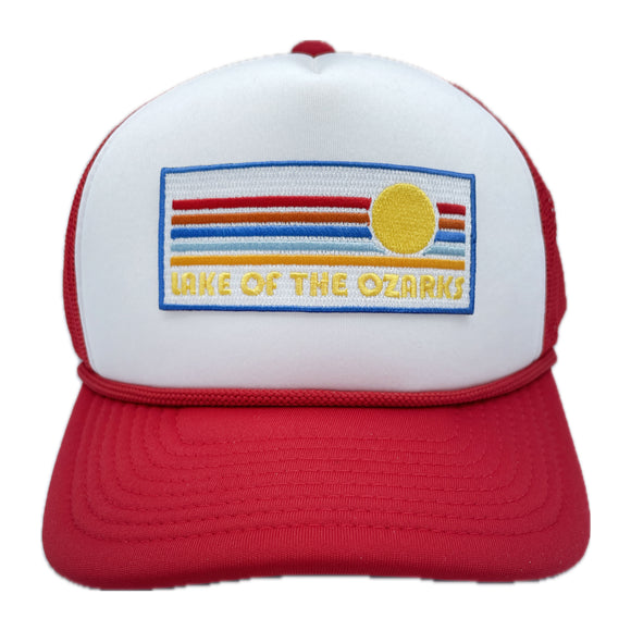 Lake of the Ozarks, Missouri Trucker Hat - Retro Sun Snapback Hat