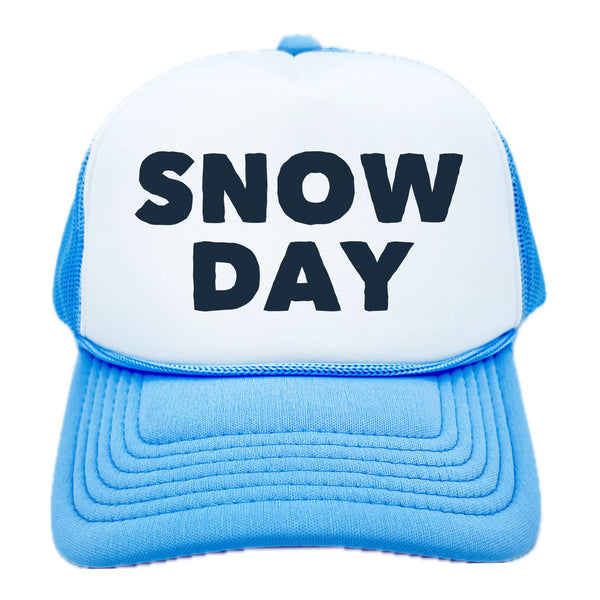 Kid's Snow Day Trucker Hat (Ages 2-12) - Retro Snapback Trucker Youth Hat / Kid's Hat