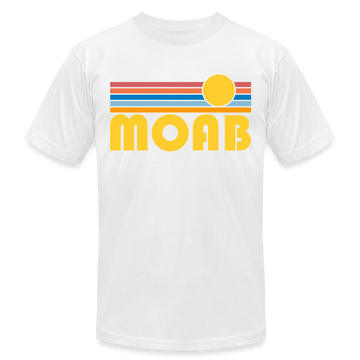 Moab, Utah T-Shirt - Retro Sunrise Unisex Moab T Shirt - white