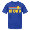 Moab, Utah T-Shirt - Retro Sunrise Unisex Moab T Shirt - royal blue