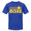 Moab, Utah T-Shirt - Retro Sunrise Unisex Moab T Shirt - royal blue