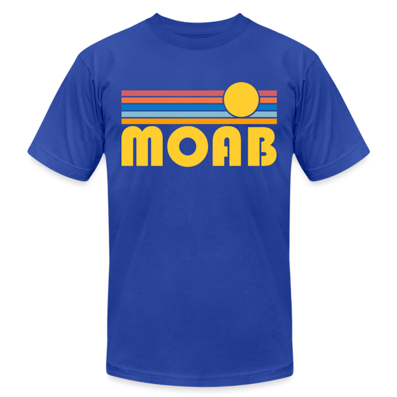 Moab, Utah T-Shirt - Retro Sunrise Unisex Moab T Shirt - royal blue