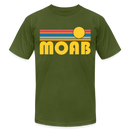 Moab, Utah T-Shirt - Retro Sunrise Unisex Moab T Shirt - olive