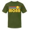 Moab, Utah T-Shirt - Retro Sunrise Unisex Moab T Shirt - olive