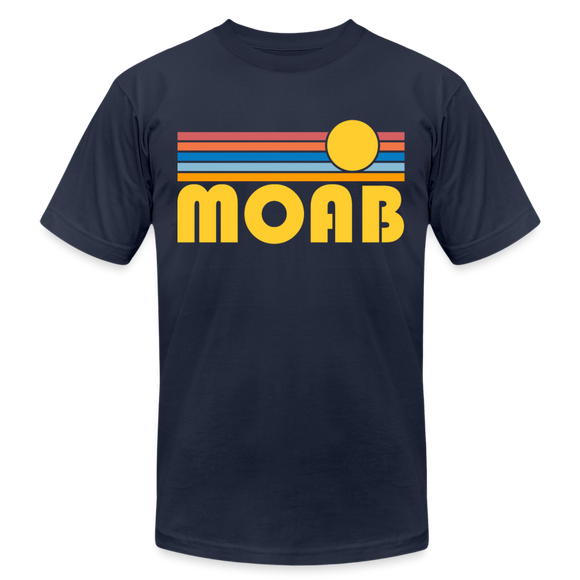 Moab, Utah T-Shirt - Retro Sunrise Unisex Moab T Shirt - navy