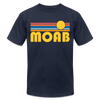 Moab, Utah T-Shirt - Retro Sunrise Unisex Moab T Shirt - navy