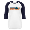 Winter Park, Colorado Baseball T-Shirt - Retro Mountain Unisex Winter Park Raglan T Shirt - white/navy