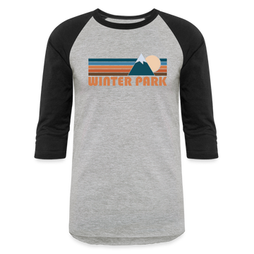 Winter Park, Colorado Baseball T-Shirt - Retro Mountain Unisex Winter Park Raglan T Shirt - heather gray/black