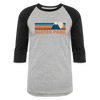 Winter Park, Colorado Baseball T-Shirt - Retro Mountain Unisex Winter Park Raglan T Shirt - heather gray/black