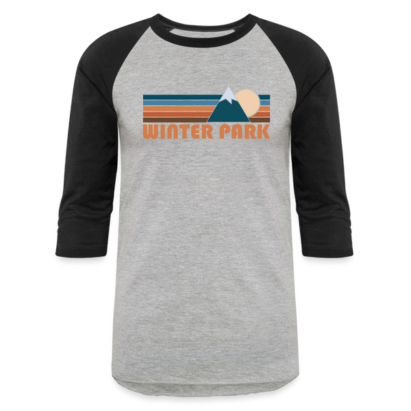 Winter Park, Colorado Baseball T-Shirt - Retro Mountain Unisex Winter Park Raglan T Shirt - heather gray/black