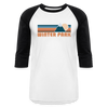 Winter Park, Colorado Baseball T-Shirt - Retro Mountain Unisex Winter Park Raglan T Shirt - white/black