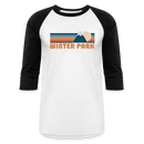 Winter Park, Colorado Baseball T-Shirt - Retro Mountain Unisex Winter Park Raglan T Shirt - white/black