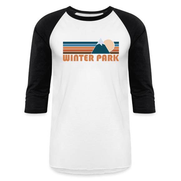 Winter Park, Colorado Baseball T-Shirt - Retro Mountain Unisex Winter Park Raglan T Shirt - white/black
