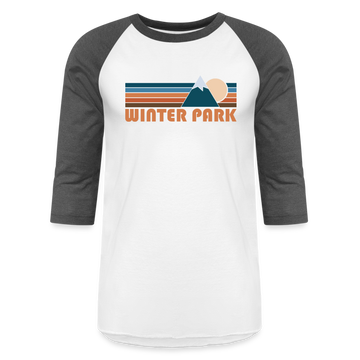 Winter Park, Colorado Baseball T-Shirt - Retro Mountain Unisex Winter Park Raglan T Shirt - white/charcoal