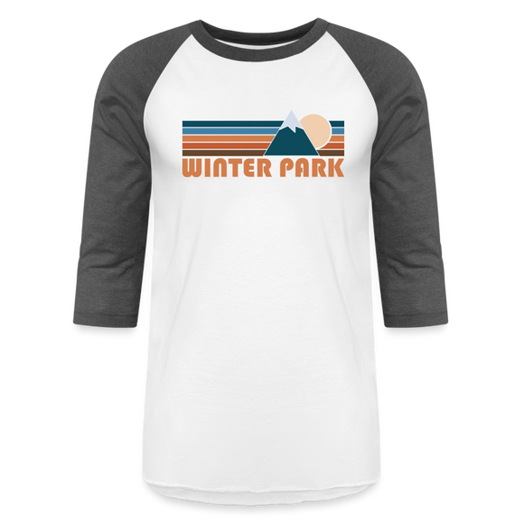 Winter Park, Colorado Baseball T-Shirt - Retro Mountain Unisex Winter Park Raglan T Shirt - white/charcoal