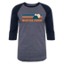 Winter Park, Colorado Baseball T-Shirt - Retro Mountain Unisex Winter Park Raglan T Shirt - heather blue/navy