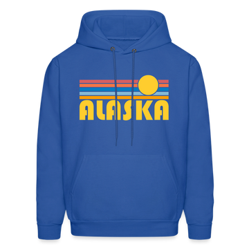 Alaska Hoodie - Retro Sunrise Alaska Crewneck Hooded Sweatshirt - royal blue