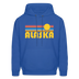 Alaska Hoodie - Retro Sunrise Alaska Crewneck Hooded Sweatshirt - royal blue