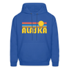 Alaska Hoodie - Retro Sunrise Alaska Crewneck Hooded Sweatshirt - royal blue