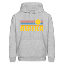 Alaska Hoodie - Retro Sunrise Alaska Crewneck Hooded Sweatshirt - heather gray