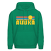 Alaska Hoodie - Retro Sunrise Alaska Crewneck Hooded Sweatshirt - kelly green