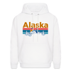 Alaska Hoodie - Retro Mountain & Birds Alaska Hooded Sweatshirt - white