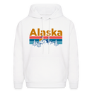 Alaska Hoodie - Retro Mountain & Birds Alaska Hooded Sweatshirt - white