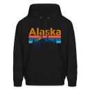 Alaska Hoodie - Retro Mountain & Birds Alaska Hooded Sweatshirt - black