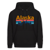 Alaska Hoodie - Retro Mountain & Birds Alaska Hooded Sweatshirt - black