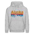 Alaska Hoodie - Retro Mountain & Birds Alaska Hooded Sweatshirt - heather gray