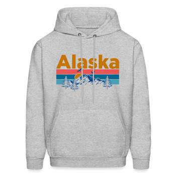 Alaska Hoodie - Retro Mountain & Birds Alaska Hooded Sweatshirt - heather gray