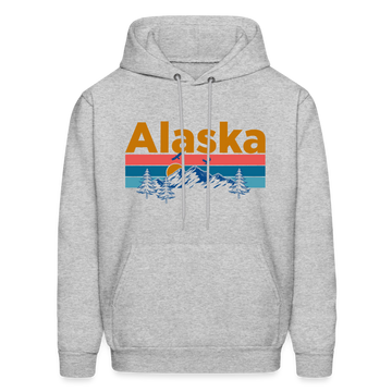 Alaska Hoodie - Retro Mountain & Birds Alaska Hooded Sweatshirt - heather gray