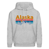 Alaska Hoodie - Retro Mountain & Birds Alaska Hooded Sweatshirt - heather gray