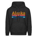 Alaska Hoodie - Retro Mountain & Birds Alaska Hooded Sweatshirt - charcoal grey